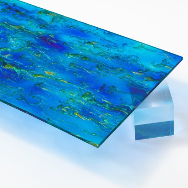 Peacock Blue Shimmer Acrylic Sheet
