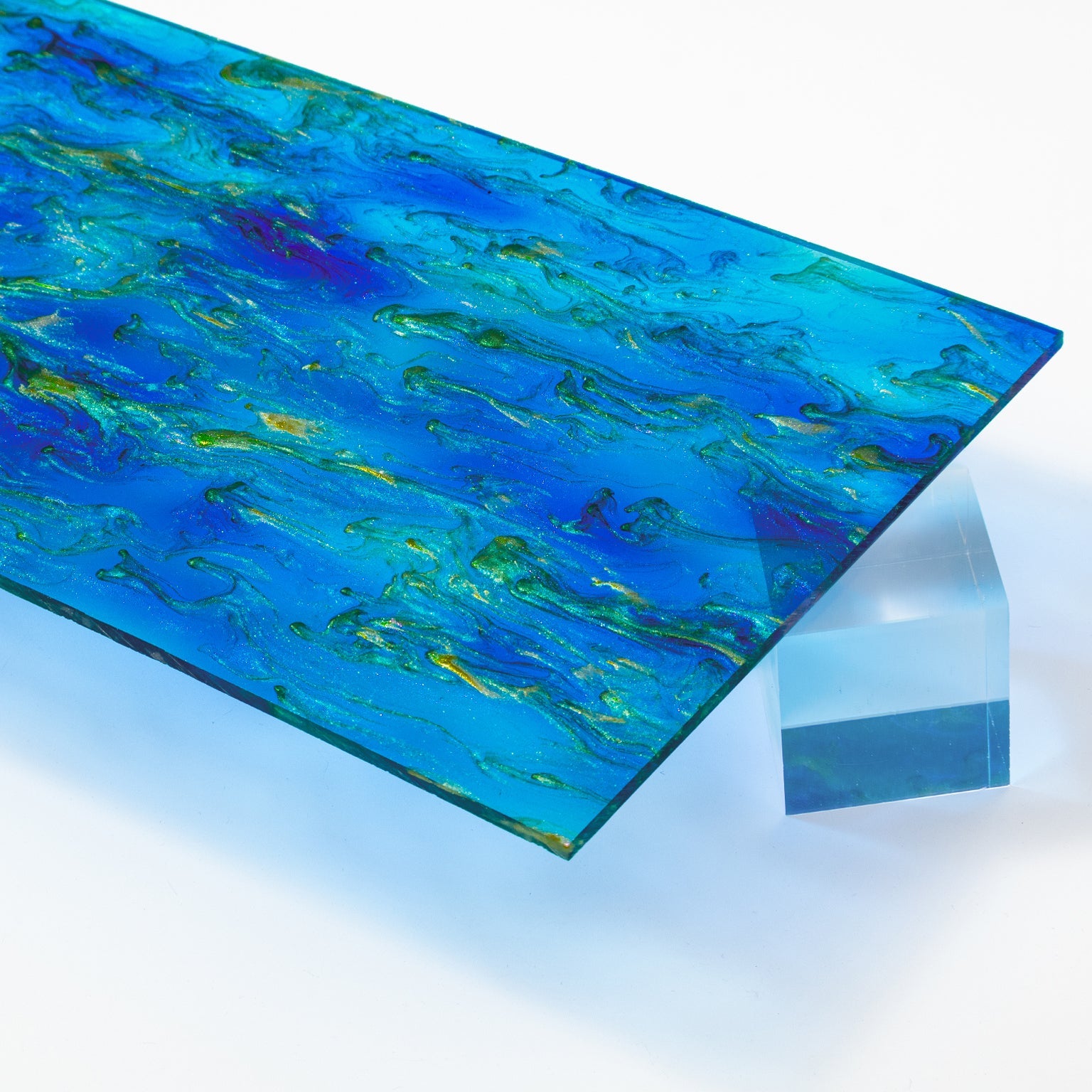 Peacock Blue Shimmer Acrylic Sheet Peacock Blue Shimmer Acrylic Sheet